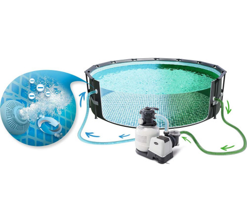 Басейн каркасний 21в1 INTEX 26334, 610 х 122 см, темно-сірий