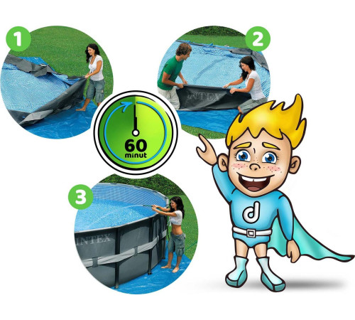 Басейн каркасний 21в1 INTEX 26334, 610 х 122 см, темно-сірий