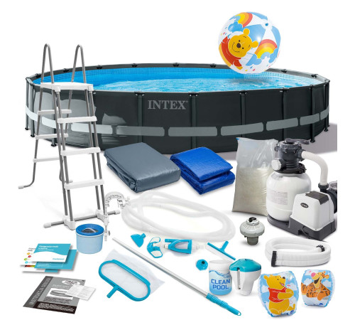 Басейн каркасний 21в1 INTEX 26334, 610 х 122 см, темно-сірий