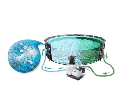 Басейн каркасний 21в1 INTEX 26334, 610 х 122 см, темно-сірий