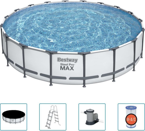 Басейн каркасний Bestway Steel Pro MAX з аксесуарами, 549x122 см - білий