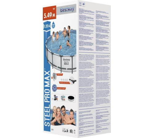 Басейн каркасний Bestway Steel Pro MAX з аксесуарами, 549x122 см - білий