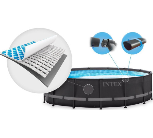 Басейн каркасний Intex ULTRA 610 x 122 см 5в1 - графітовий