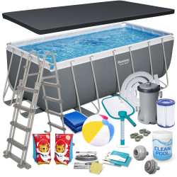 Басейн каркасний прямокутний 17в1 Bestway 56456N 412x201x122 см