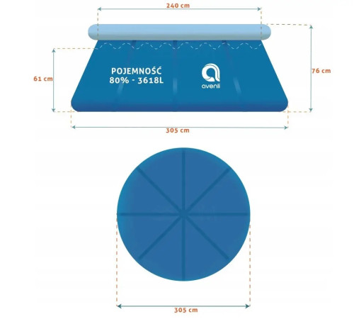 Басейн надувний 14в1 AVENLI з фільтром, 305 х 76 см