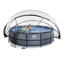 Басейн каркасний  EXIT з куполом, 488 х 122 см, (пісочний фільтр), камінь