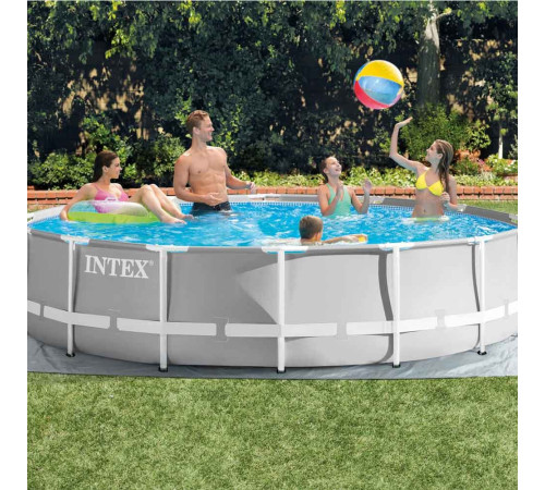 Басейн каркасний 12в1 INTEX 26720GN, 427 x 107 см, сірий