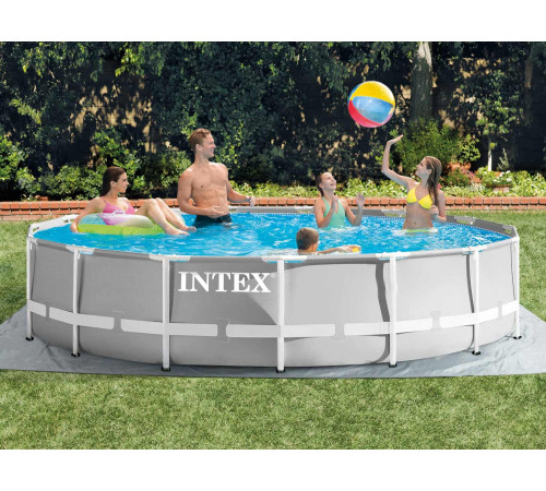 Басейн каркасний 12в1 INTEX 26724GN, 457 x 107 см, сірий