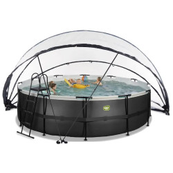 Басейн каркасний EXIT з куполом, 488 х 122 см, чорна шкіра