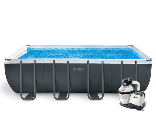 Басейн каркасний прямокутний 11в1 INTEX 26356, 549 x 274 x 132 см, темно-сірий