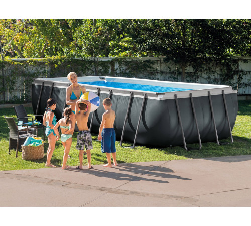 Басейн каркасний прямокутний 11в1 INTEX 26356, 549 x 274 x 132 см, темно-сірий