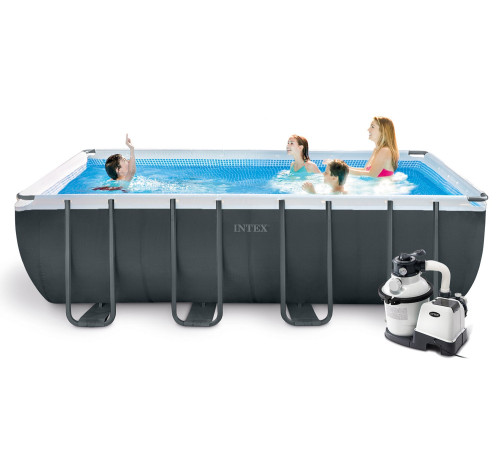 Басейн каркасний прямокутний 11в1 INTEX 26356, 549 x 274 x 132 см, темно-сірий