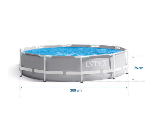 Басейн каркасний 15в1 INTEX 26702, 305 х 76 см + машина для створення бульбашок