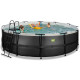 Басейн каркасний EXIT з куполом та нагрівом води, 488 х 122 см, чорна шкіра