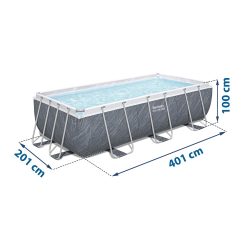 Басейн каркасний прямокутний 18в1 Bestway 56721, 404 x 201 x 100 см