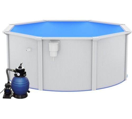 Басейн каркасний vidaXL 300 x 120 см, білий + насос з пісочним фільтром Басейн каркасний vidaXL 300 x 120 см, білий + насос з пісочним фільтром
