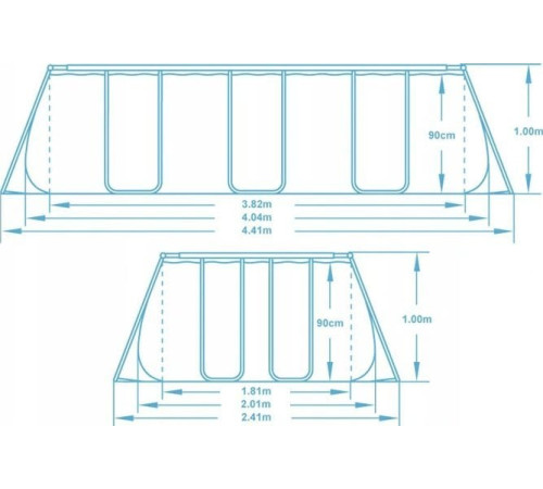 Басейн каркасний прямокутний 11в1 Bestway 56441 Power Steel 404 x 201 см Басейн каркасний прямокутний 11в1 Bestway 56441 Power Steel 404 x 201 см