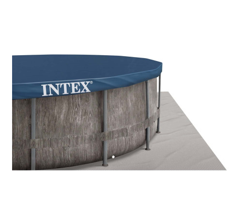 Басейн каркасний 20в1 INTEX 26742, 457 х 122 см, темно-сірий + машина для створення бульбашок