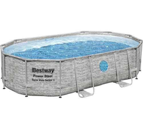 Басейн каркасний овальний Bestway Power з аксесуарами, 488 x 305 x 107 см - сірий Басейн каркасний овальний Bestway Power з аксесуарами, 488 x 305 x 107 см - сірий