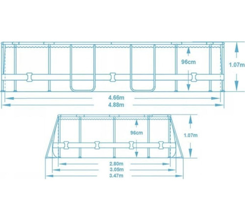 Басейн каркасний овальний 10в1 Bestway 56946 Power Steel 488 x 305 см