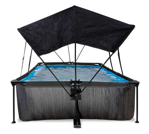 Басейн каркасний прямокутний EXIT з тентом, 300 х 200 х 65 см, "чорне дерево"