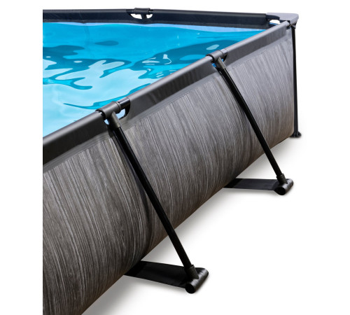 Басейн каркасний прямокутний EXIT з тентом, 300 х 200 х 65 см, "чорне дерево"