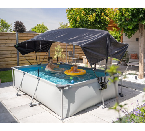 Басейн каркасний прямокутний EXIT з тентом, 300 х 200 х 65 см, "чорне дерево"