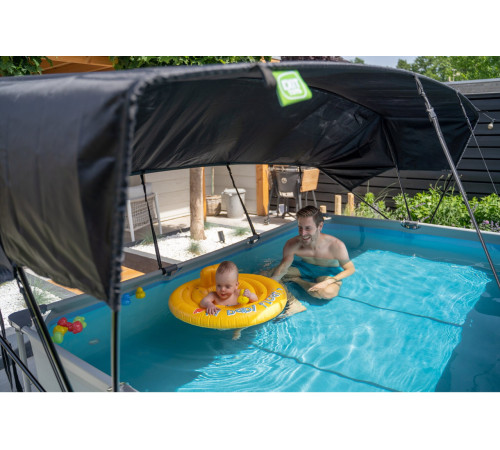 Басейн каркасний прямокутний EXIT з тентом, 300 х 200 х 65 см, "чорне дерево"