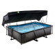 Басейн каркасний прямокутний EXIT з тентом, 300 х 200 х 65 см, "чорне дерево"