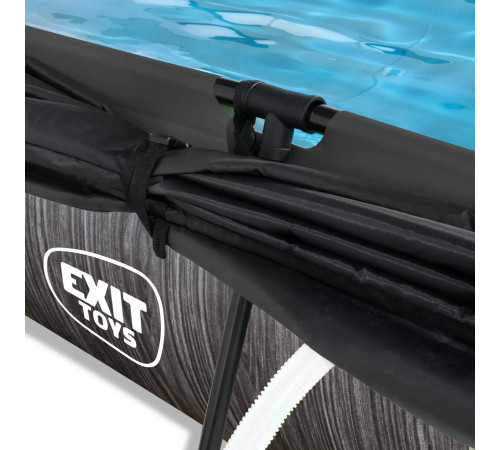 Басейн каркасний прямокутний EXIT з тентом, 300 х 200 х 65 см, "чорне дерево"