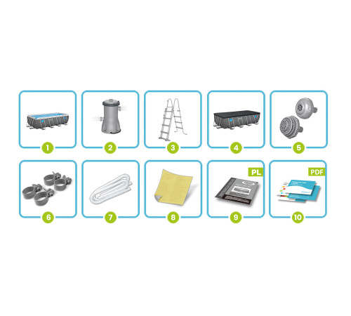 Басейн каркасний прямокутний 10в1 Bestway 561MB, 488 x 244 x 122 см