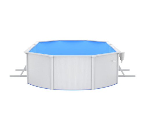 Басейн каркасний овальний vidaXL 610 x 360 x 120 см, білий + насос з пісочним фільтром + драбина