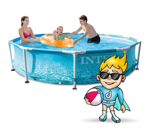 Басейн каркасний 6в1 INTEX 28206, 305 х 76 см, морський принт