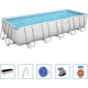 Басейн каркасний прямокутний 6в1 Bestway 5611Z Power Steel 640 x 274 см - білий