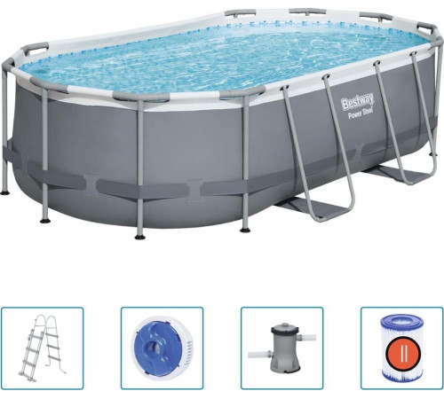 Басейн каркасний овальний Bestway 56620 Power Steel 427 x 250 см - графітовий Басейн каркасний овальний Bestway 56620 Power Steel 427 x 250 см - графітовий