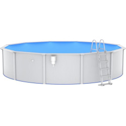 Басейн каркасний vidaXL 550 x 120 см, білий + драбина