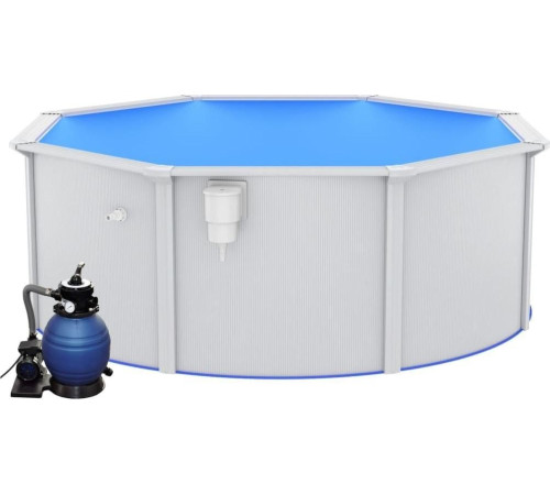 Басейн каркасний vidaXL 360 x 120 см, білий + насос з пісочним фільтром
