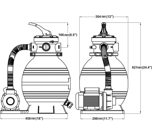 Басейн каркасний vidaXL 360 x 120 см, білий + насос з пісочним фільтром