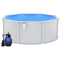 Басейн каркасний vidaXL 360 x 120 см, білий + насос з пісочним фільтром