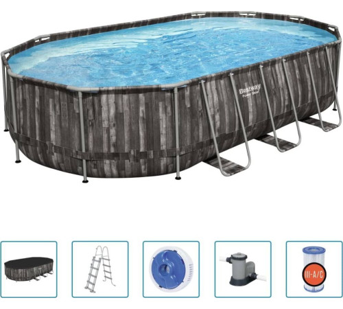 Басейн каркасний овальний Bestway 5611R Power Steel 610 x 366 см
