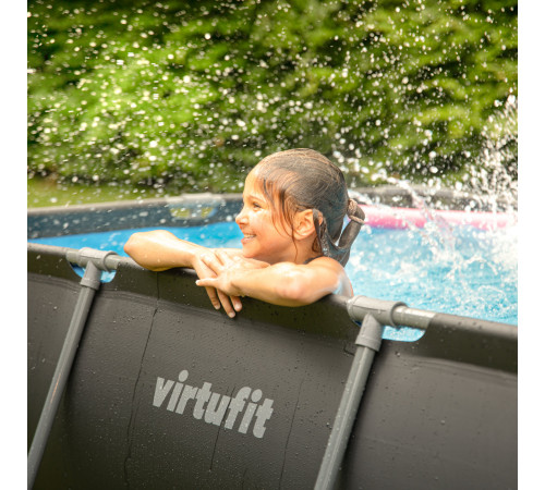 Басейн каркасний прямокутний VIRTUFIT з фільтрувальним насосом 300 x 210 х 66 см , темно-сірий