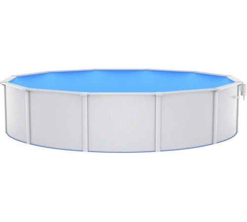 Басейн каркасний vidaXL 550 x 120 см, білий + насос з пісочним фільтром + драбина