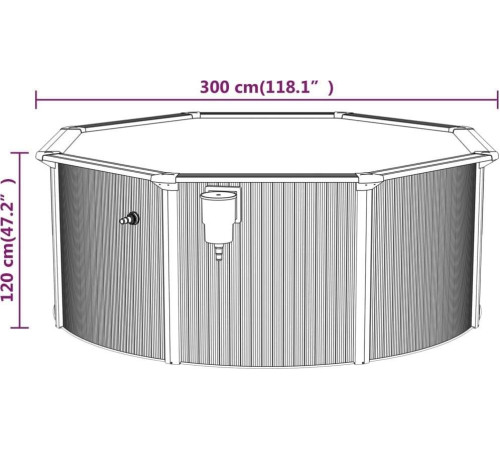Басейн каркасний vidaXL 300 x 120 см, білий + насос з пісочним фільтром + драбина Басейн каркасний vidaXL 300 x 120 см, білий + насос з пісочним фільтром + драбина