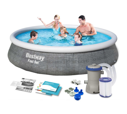 Басейн надувний 9в1 Bestway 57376, 396 x 84 см Басейн надувний 9в1 Bestway 57376, 396 x 84 см