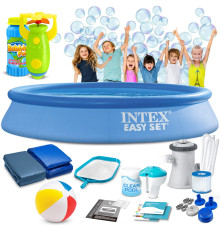 Басейн надувний 16в1 INTEX 28118, 305 x 61 см + машина для створення бульбашок 