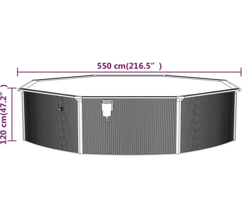 Басейн каркасний vidaXL 550 x 120 см, білий Басейн каркасний vidaXL 550 x 120 см, білий