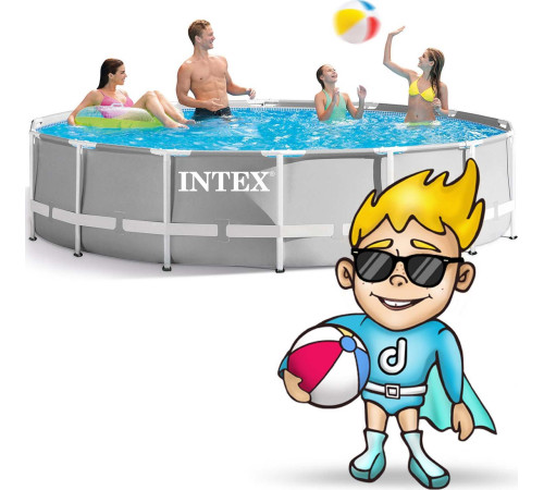 Басейн каркасний 21в1 INTEX 26720, 427 х 107 см, сірий