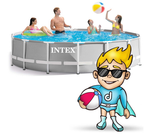 Басейн каркасний 21в1 INTEX 26720, 427 х 107 см, сірий