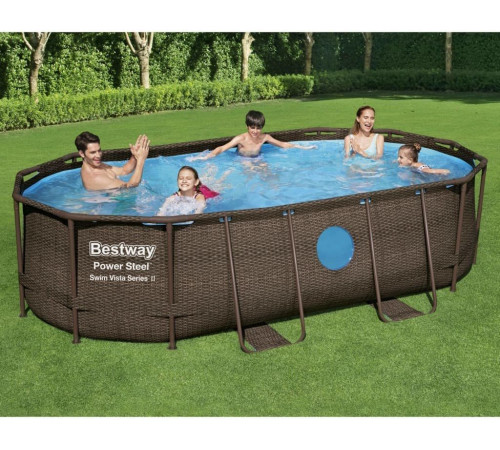Басейн каркасний овальний Bestway 92827 Power Steel, 427 x 250 см - коричневий Басейн каркасний овальний Bestway 92827 Power Steel, 427 x 250 см - коричневий