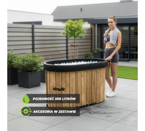 Ванна крижана VIRTUFIT Oval, 120 x 70 см 500 л, дерево